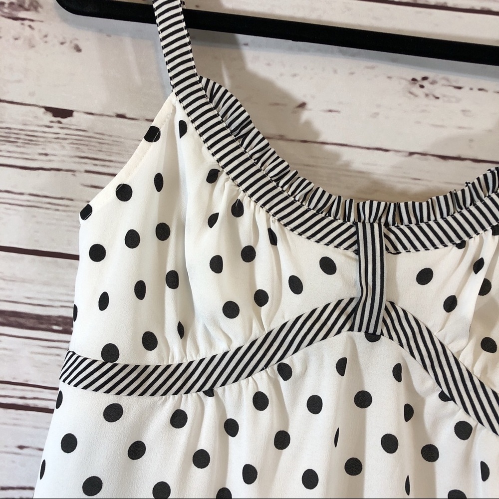 Ann Taylor LOFT Women’s 4 White and Black Polka Dot Top - Picture 3 of 5